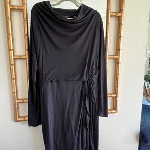 Ted Baker size 6 (16/18) black knit wrap effect dress